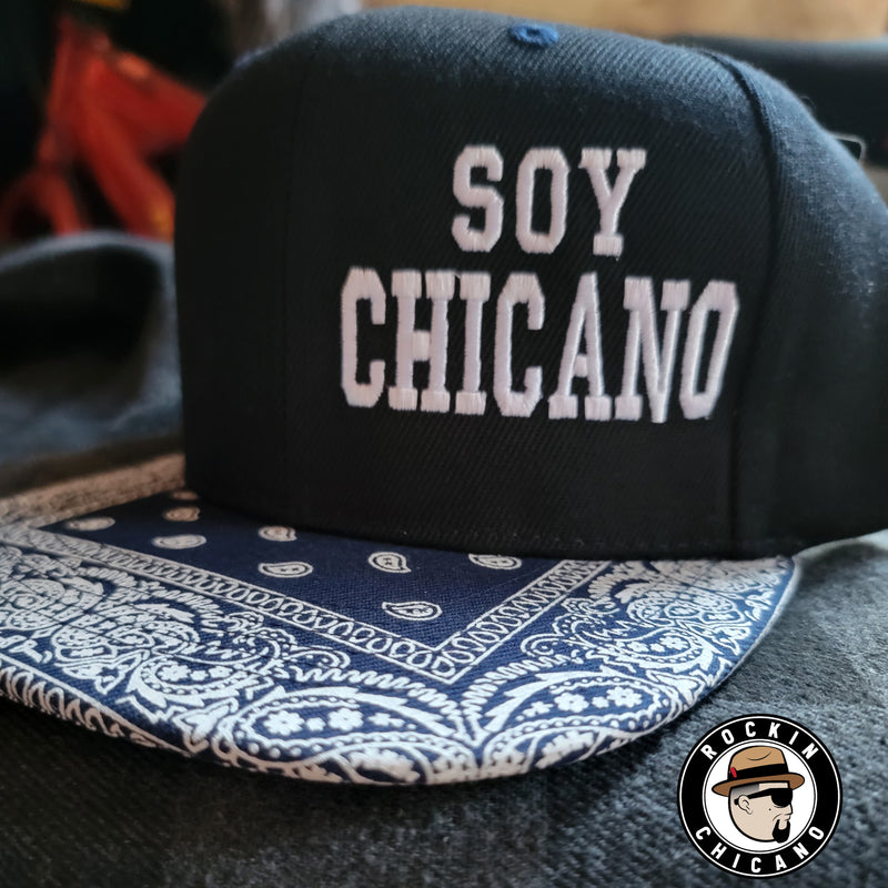 Soy Chicano Blue and black Bandana Snapback hat