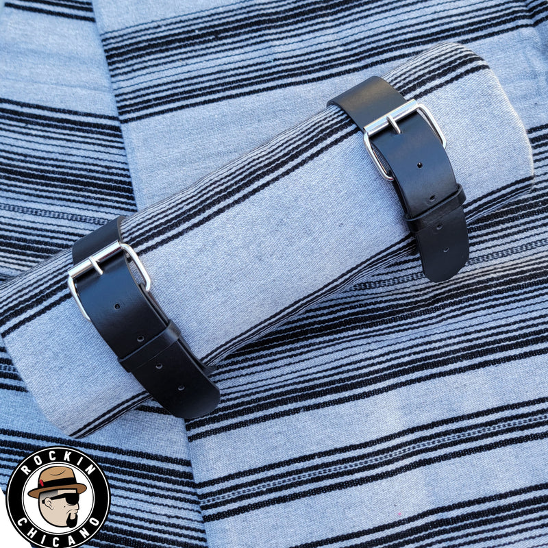 Gray and Black Small stripes Sarape Roll