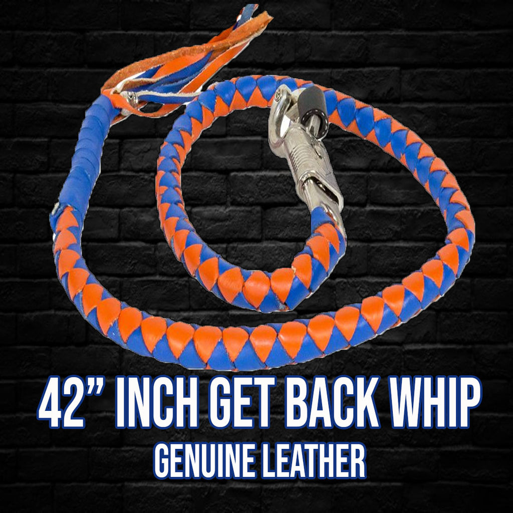 42" Long Orange And Blue Get Back Whip